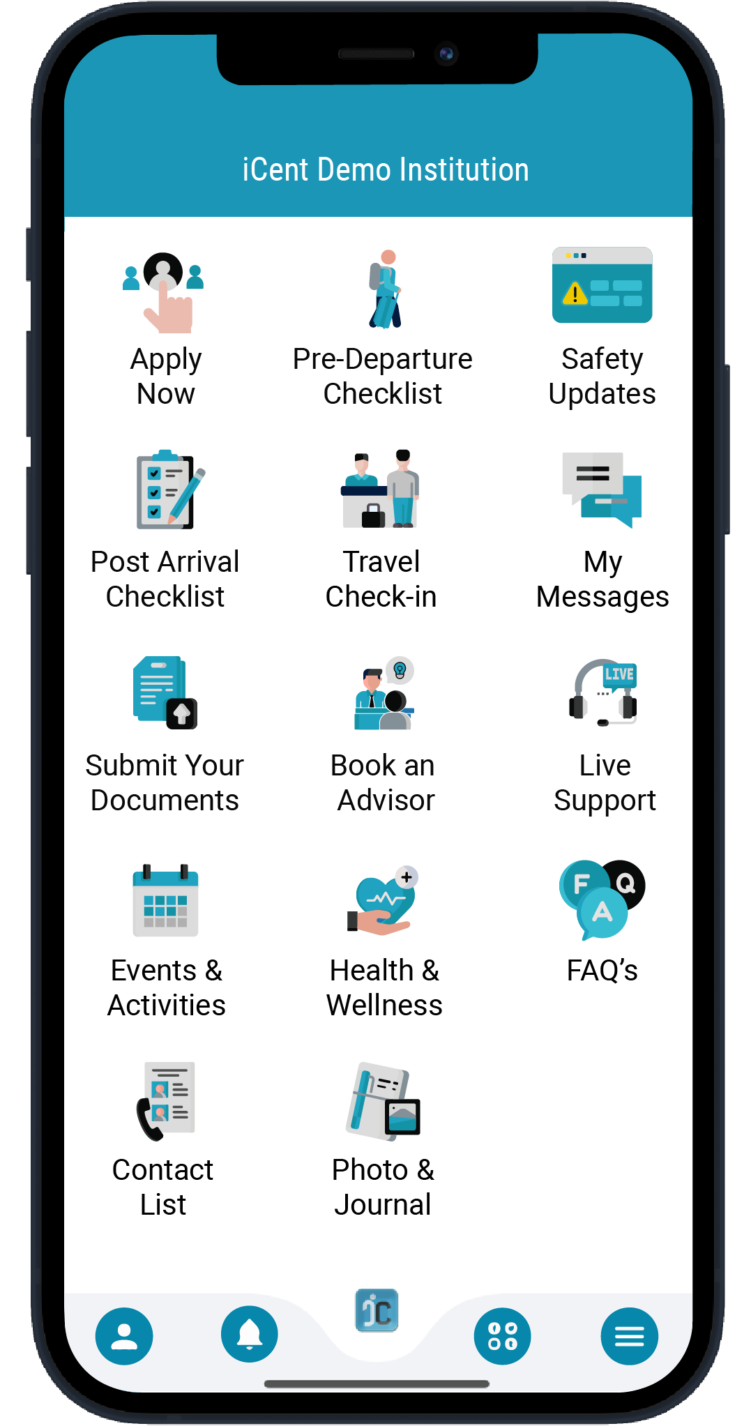 iCent Mobile App Dashboard
